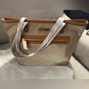 Michael Kors Beige and Brown Tote Bag